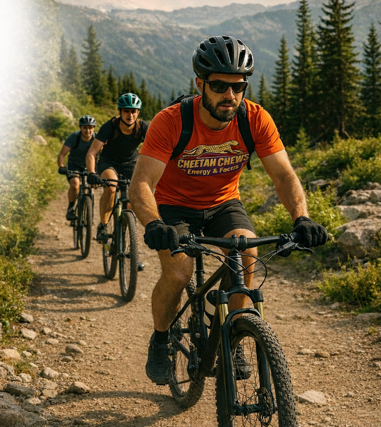 Athlete using natural energy chews for clean, sustained focus during endurance training